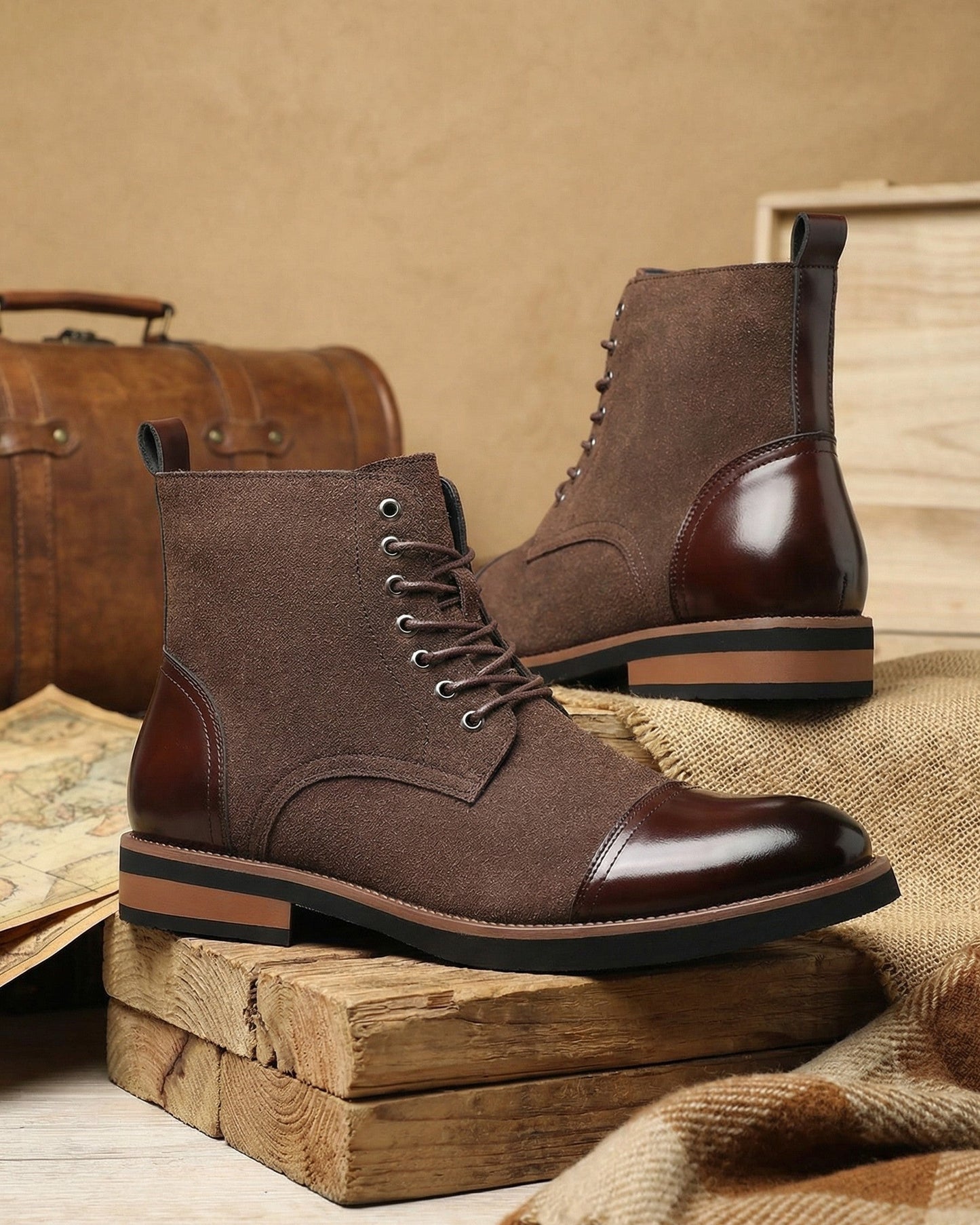 Ettore Suede Cap-Toe Boot