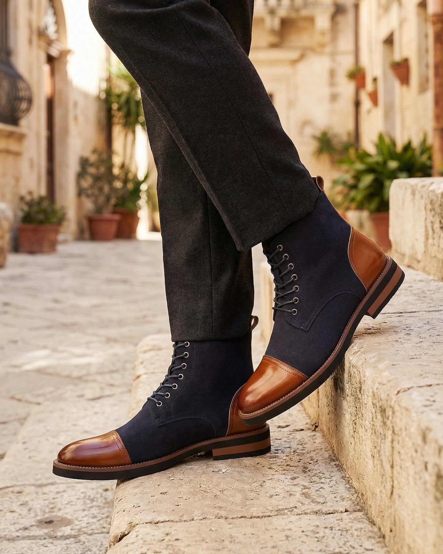 Ettore Suede Cap-Toe Boot
