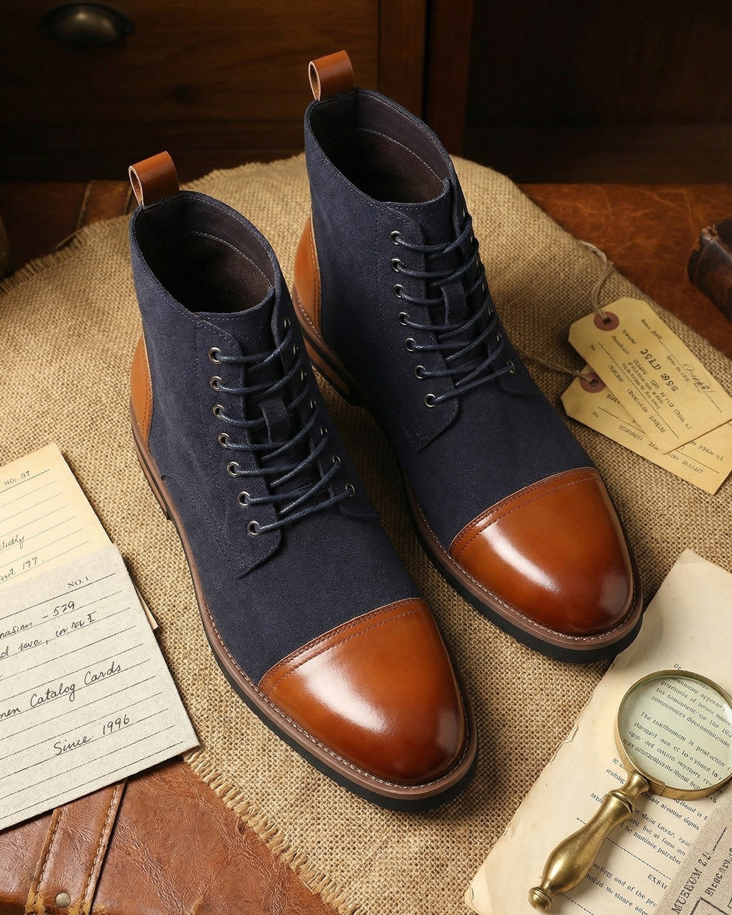 Ettore Suede Cap-Toe Boot