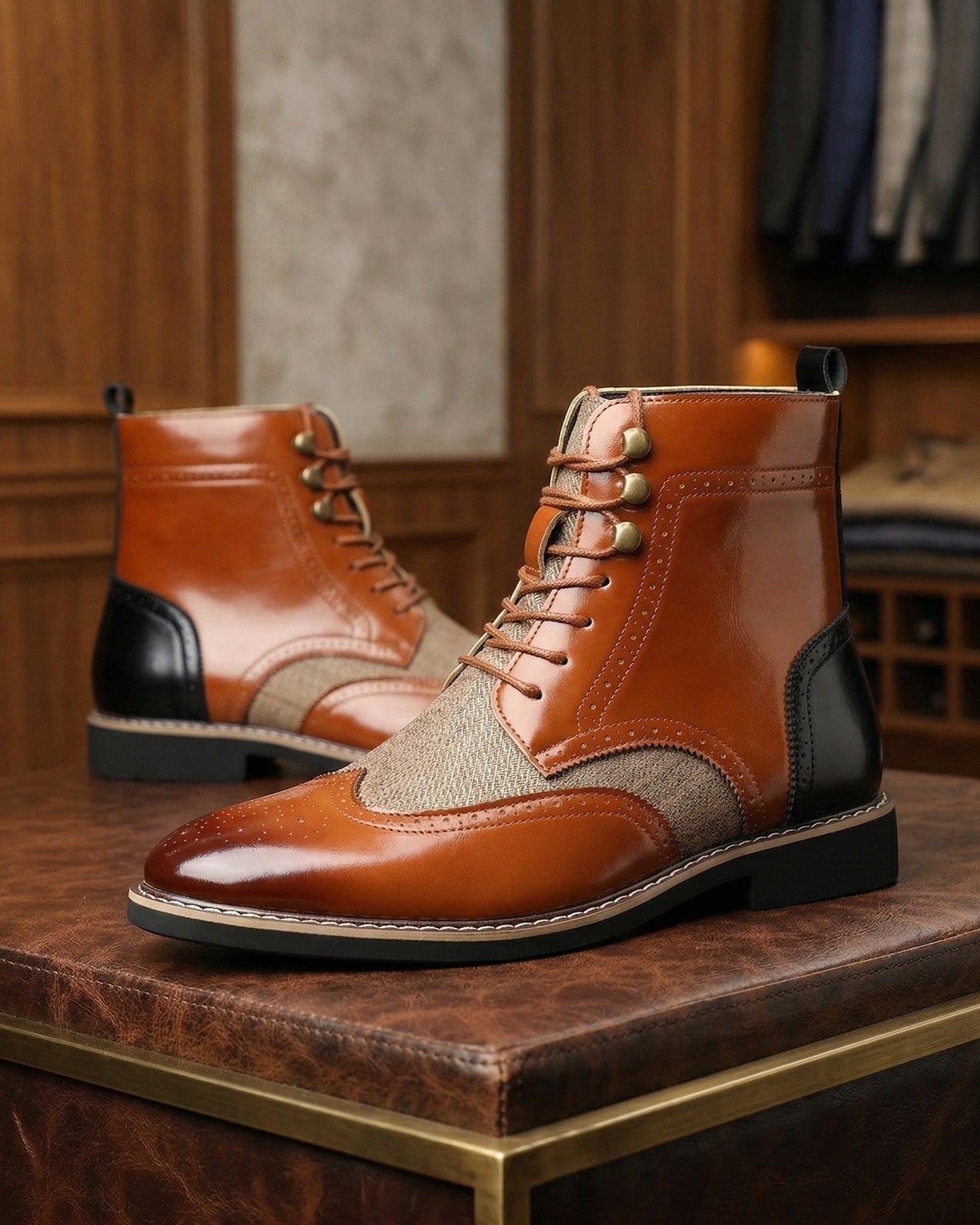 Sandro Leather Lace-Up Boot